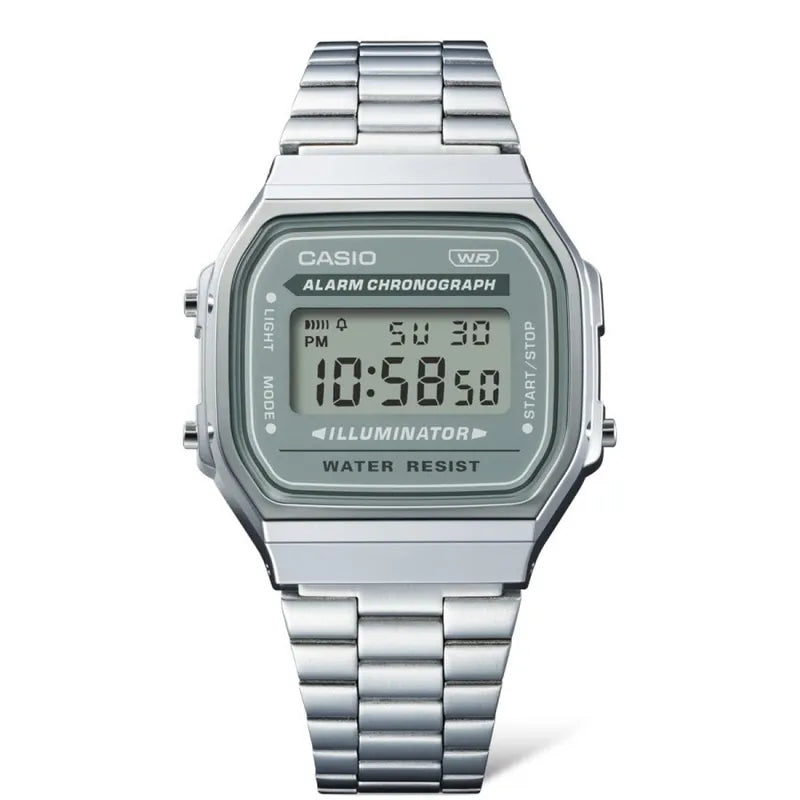 Casio A168WA-3A Dusty Green Digital Vintage Watch