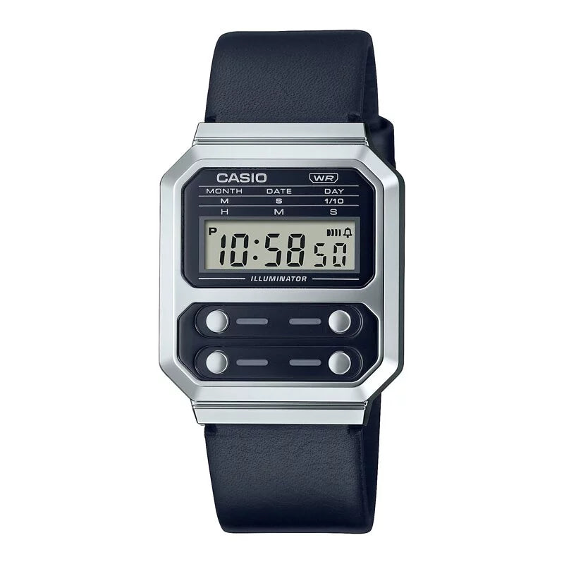 Casio Retro Vintage Series Digital Leather Watch A100WEL-1A