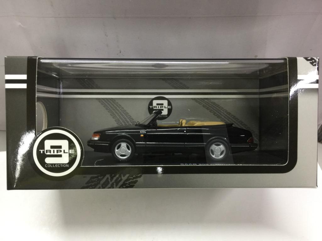TRIPLE 9 1/43 SAAB 900 CABRIOLET MONTE-CERLO 1991 BLACK
