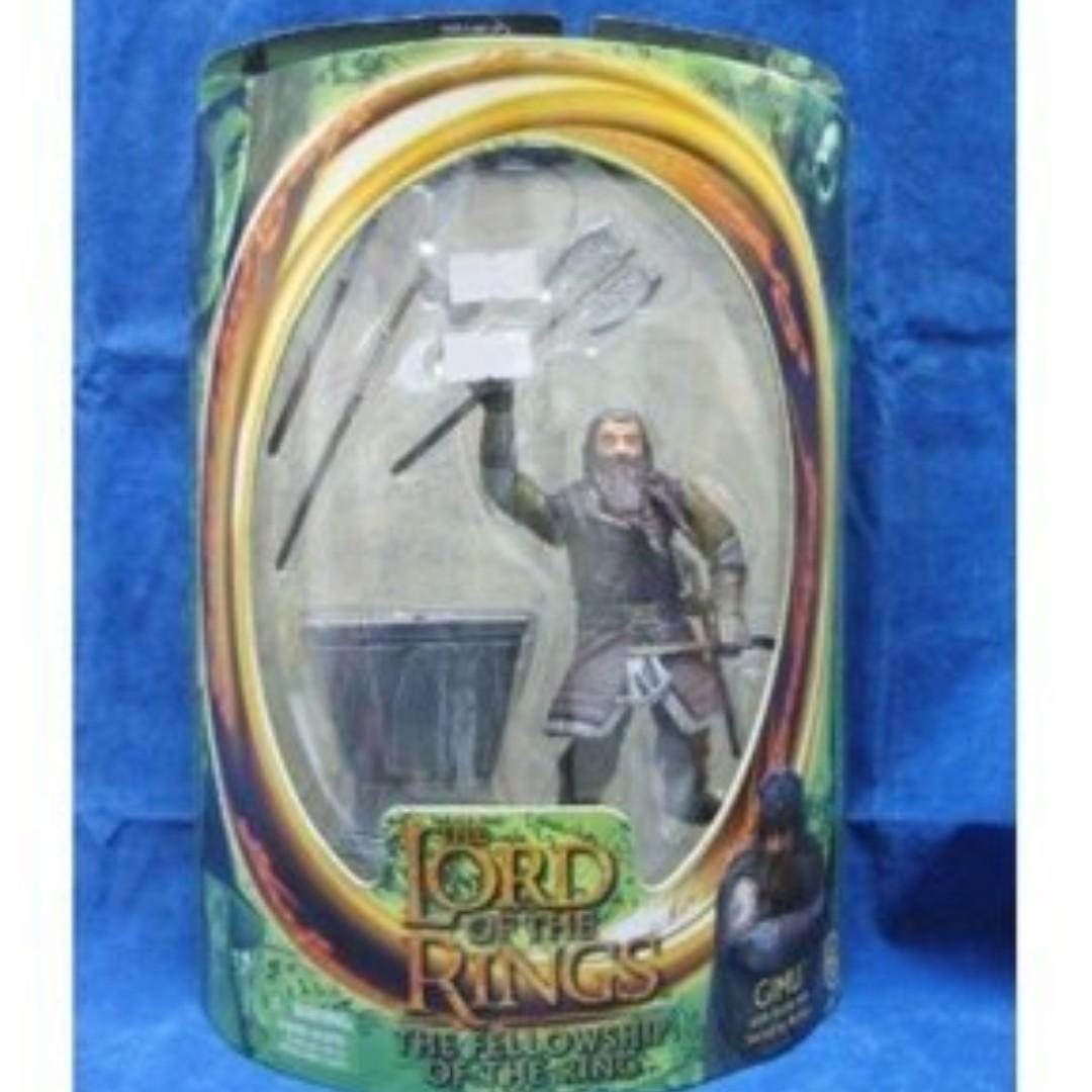 TOY BIZ 81024 THE LORD OF THE RINGS THE FELLOWSHIP OF THE RING GIMLI WITH BATTLE AX SWINGING ACTION The Lord of the Rings The Fellowship of the Ring Gimli with BATTLE AX SWINGING ACTION