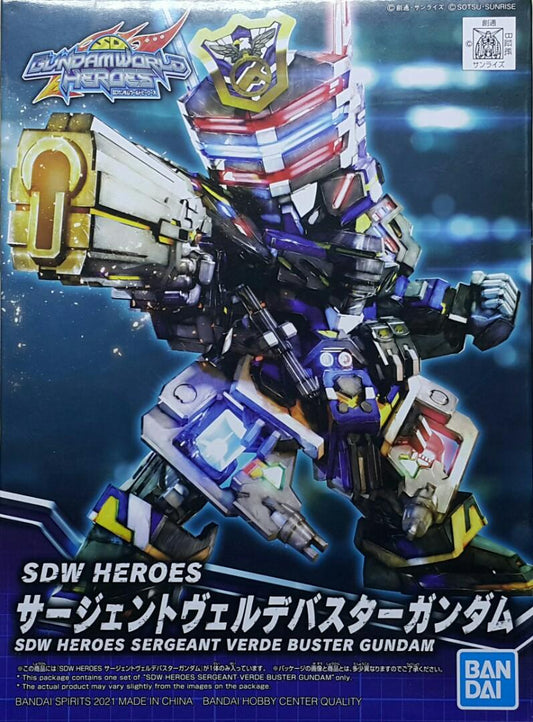 BANDAI 61550 SD Gundam World Heroes 03 Sergeant Verde Buster Gundam Model Kit SD GUNDAM WORLD HEROES 03 SDW HEROES SERGEANT VERDE BUSTER GUNDAM MODEL KIT