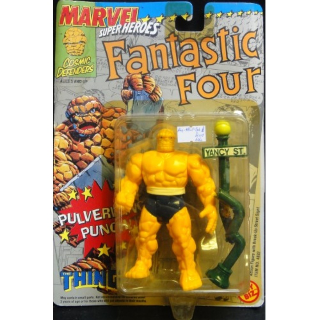 TOY BIZ MARVEL SUPER HEROES FANTASTIC 4 COSMIC DEFENDERS PULVERIZING PUNCH THE THING