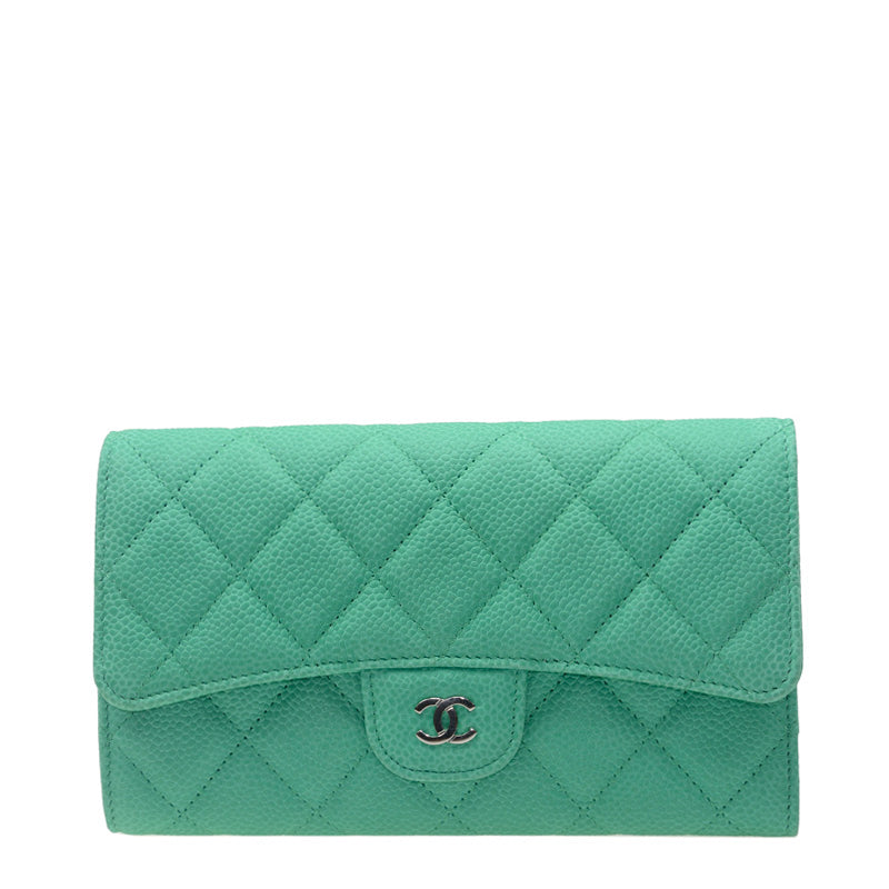 Chanel Long Button Wallet A31506CGRN 1591