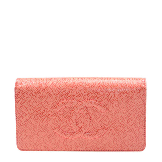Chanel Long Fold Wallet A48651CCORAL 1207
