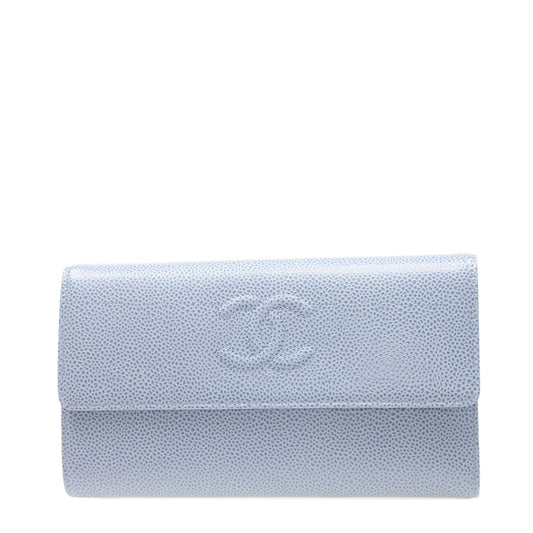 Chanel Long Button Wallet A48653CBLUE 1239