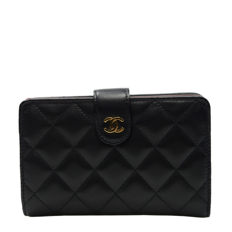 Chanel Short Button Wallet A48667LBLKGP 3144