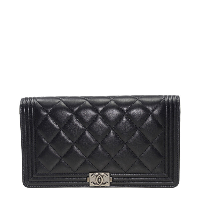Chanel Long Fold Wallet A80285BLK 4615