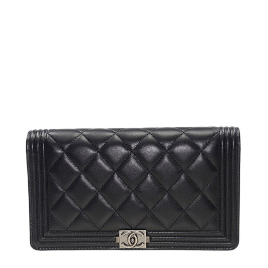 Chanel Long Fold Wallet A80285BLK 4615