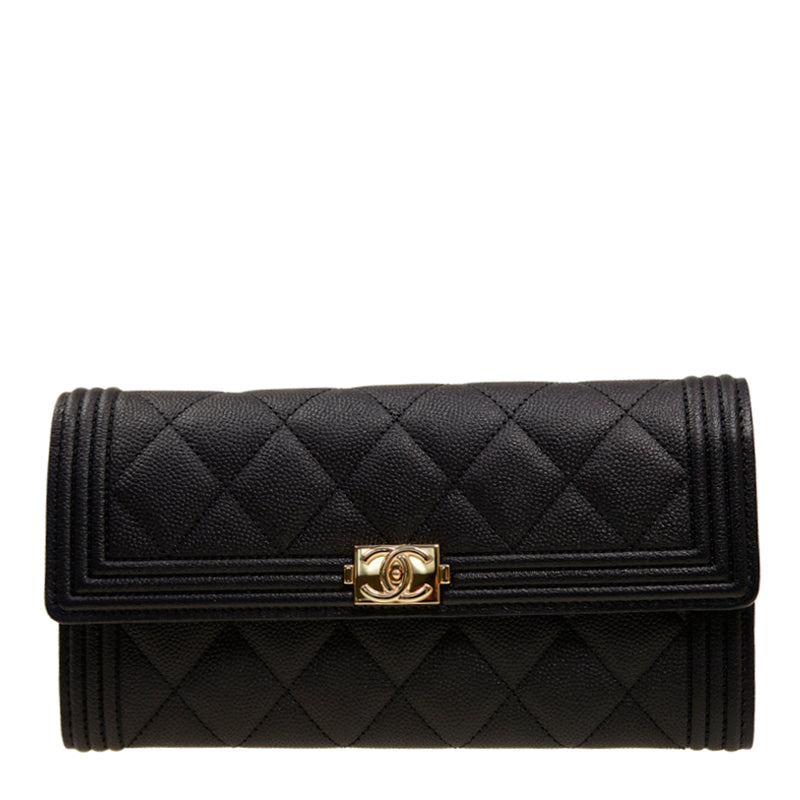 Chanel Long Button Wallet A80286CBLKGP 6124
