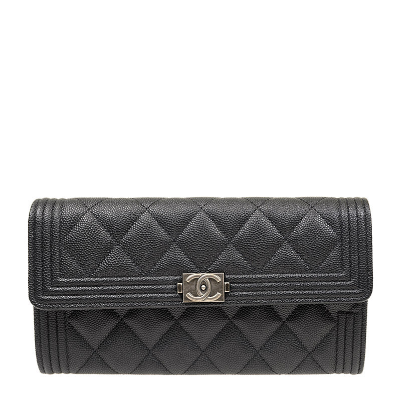 Chanel Long Button Wallet A80286CBLKSS 1823