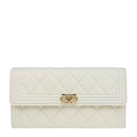 Chanel Long Button Wallet A80286CWHTGP 2453