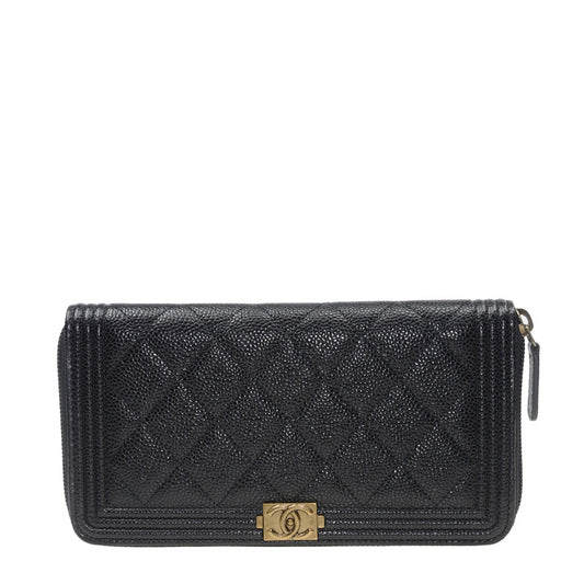 Chanel Long Zipper Wallet A80288CBLKGP 4033