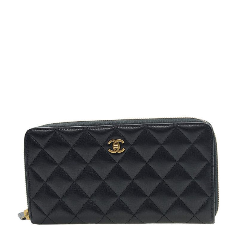 Chanel Long Zipper Wallet A80574BLKGP 8857