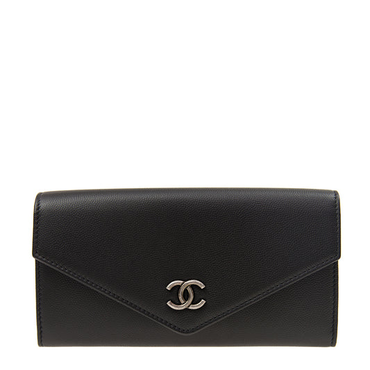Chanel Long Button Wallet A82718CBLK 4107