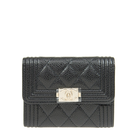 Chanel Short Button Wallet A84311CBLKGP 3158
