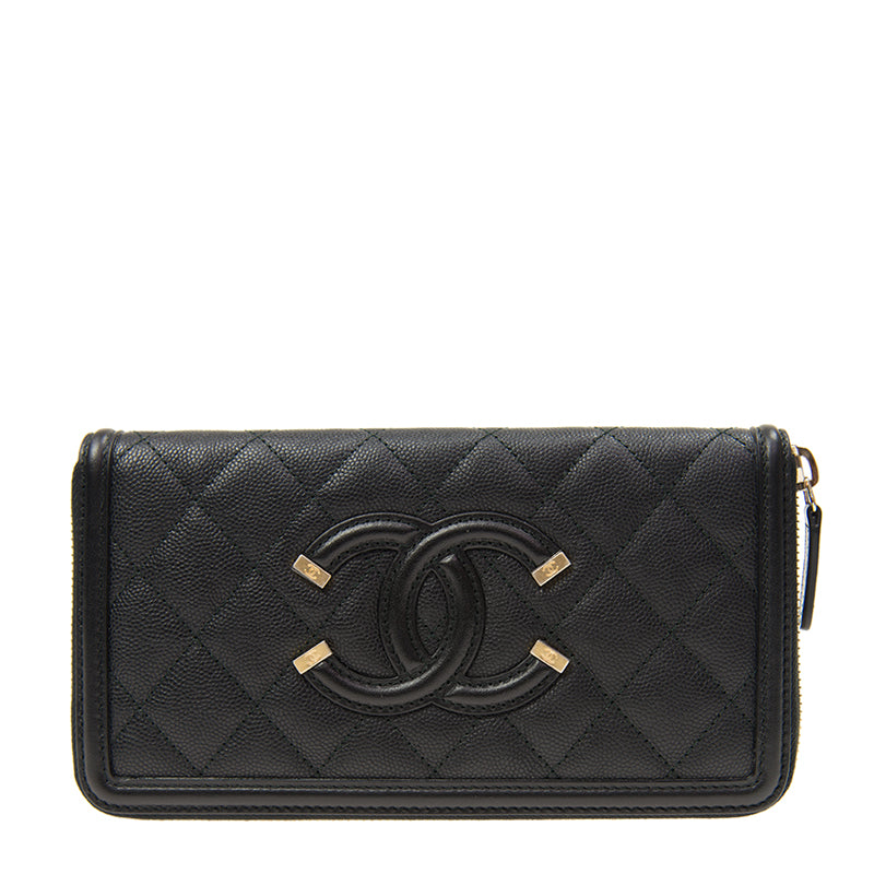 Chanel Long Zipper Wallet A84449CBLKGP 6976