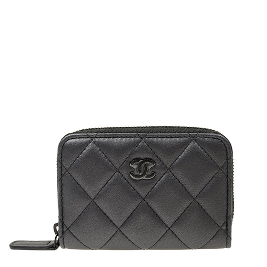 Chanel Short Zipper Wallet AP0216LDGYBLK 752