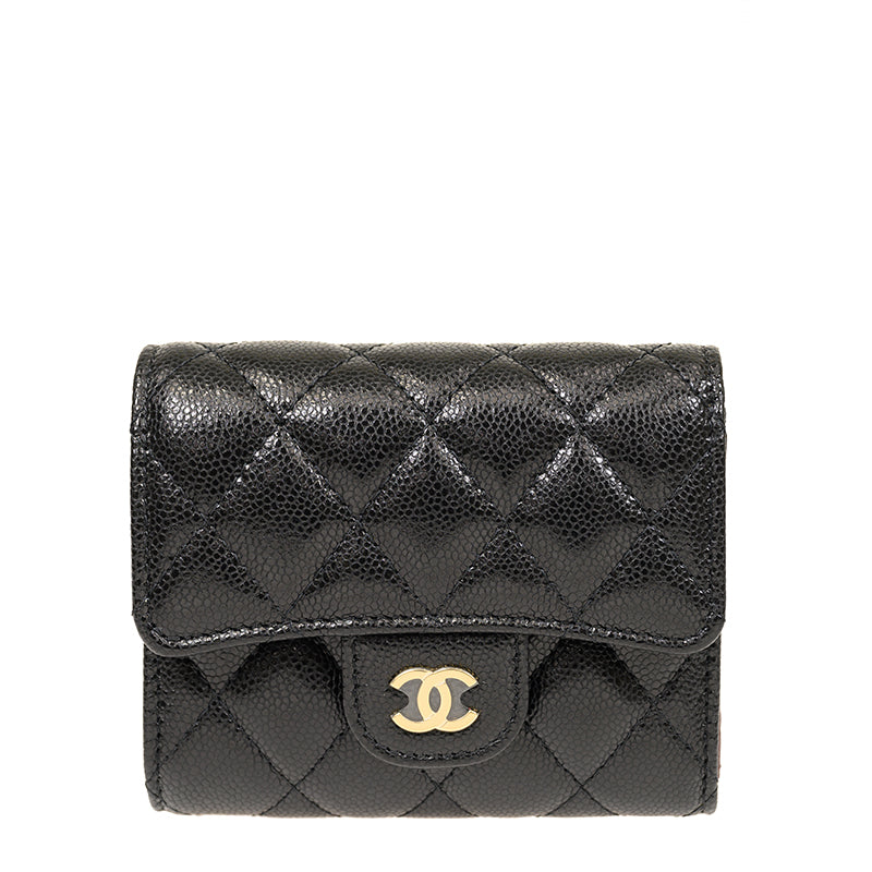 Chanel Short Button Wallet AP0229CBLKGP 1604
