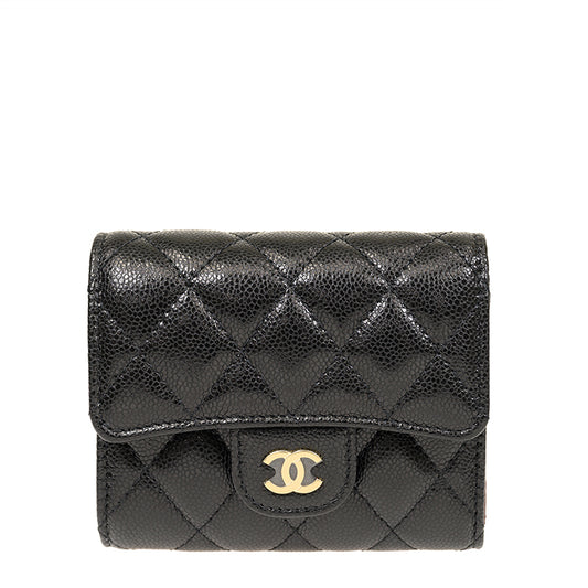 Chanel Short Button Wallet AP0229CBLKGP 1604