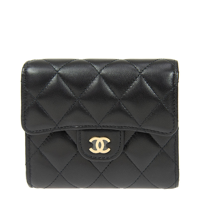 Chanel Short Button Wallet AP0231LBLKGP 5229