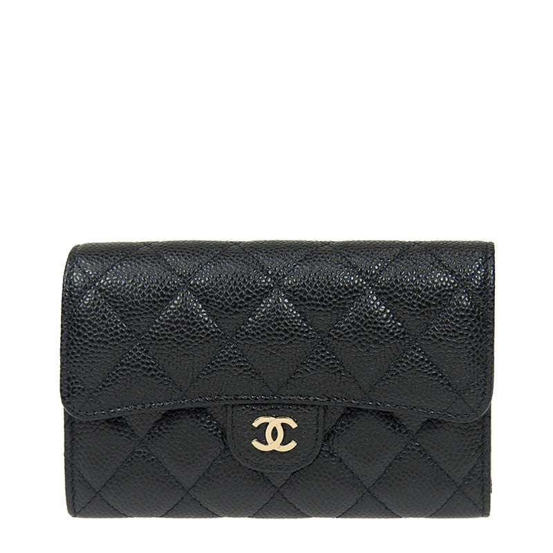 Chanel Short Button Wallet AP0232CBLKGP 12021