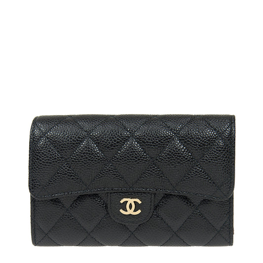 Chanel Short Button Wallet AP0232CBLKGP 12021