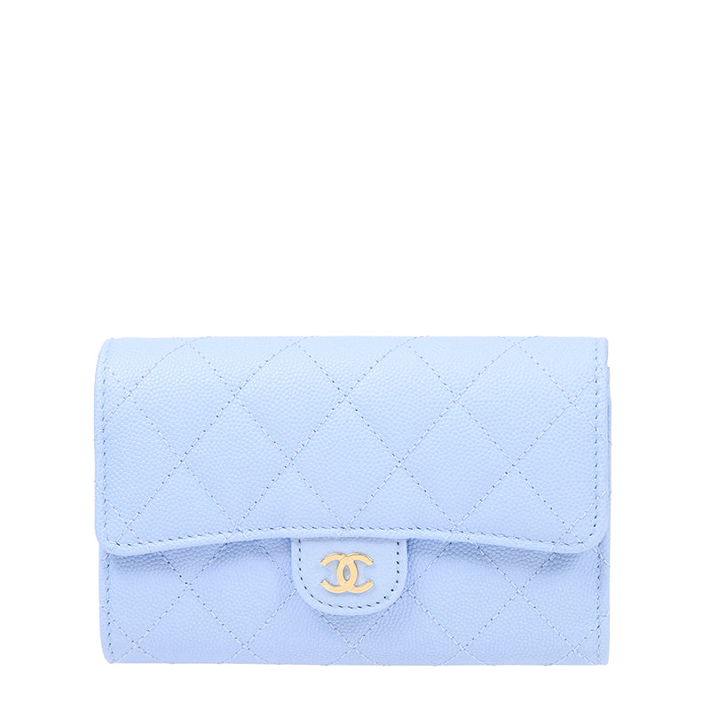 Chanel Short Button Wallet AP0232CBLUEGP 1417