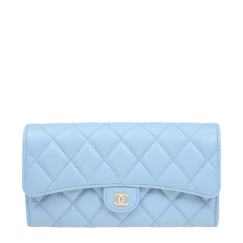 Chanel Long Button Wallet AP0241CBLUEGP 1584
