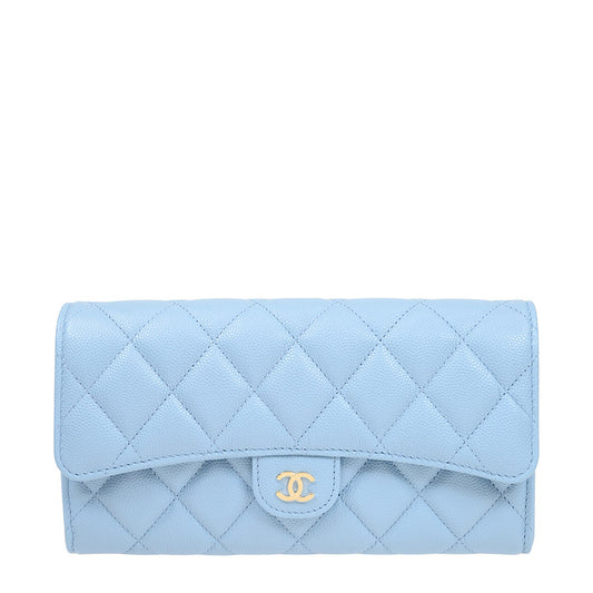 Chanel Long Button Wallet AP0241CBLUEGP 1584