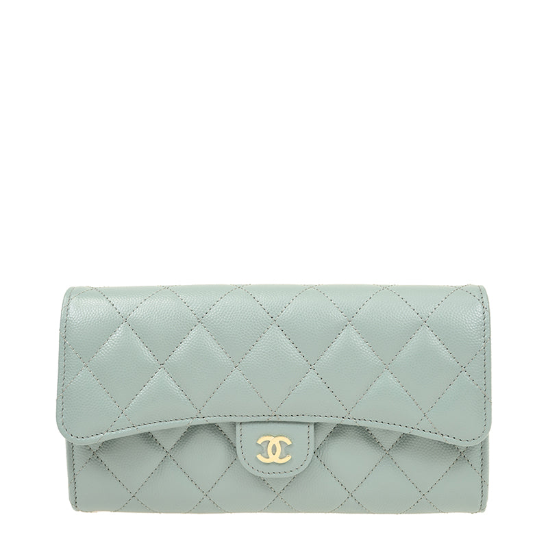 Chanel Long Button Wallet AP0241CBBLUEGP 3288