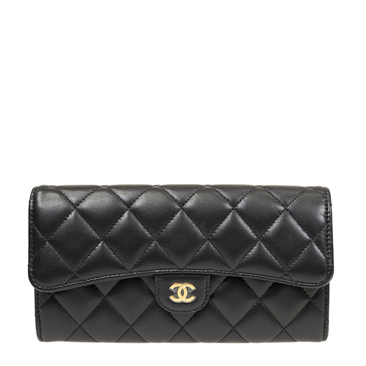 Chanel Long Button Wallet AP0241LBLKGP 4804