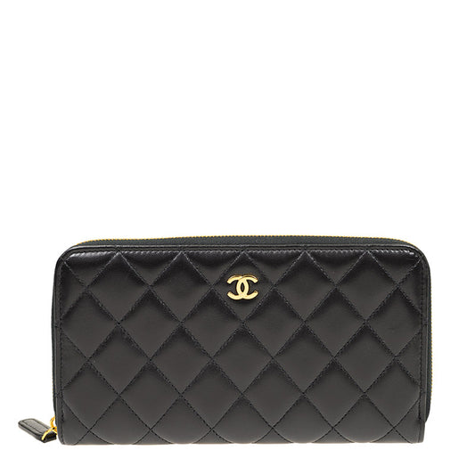 Chanel Long Zipper Wallet AP0242LBLKGP 4164