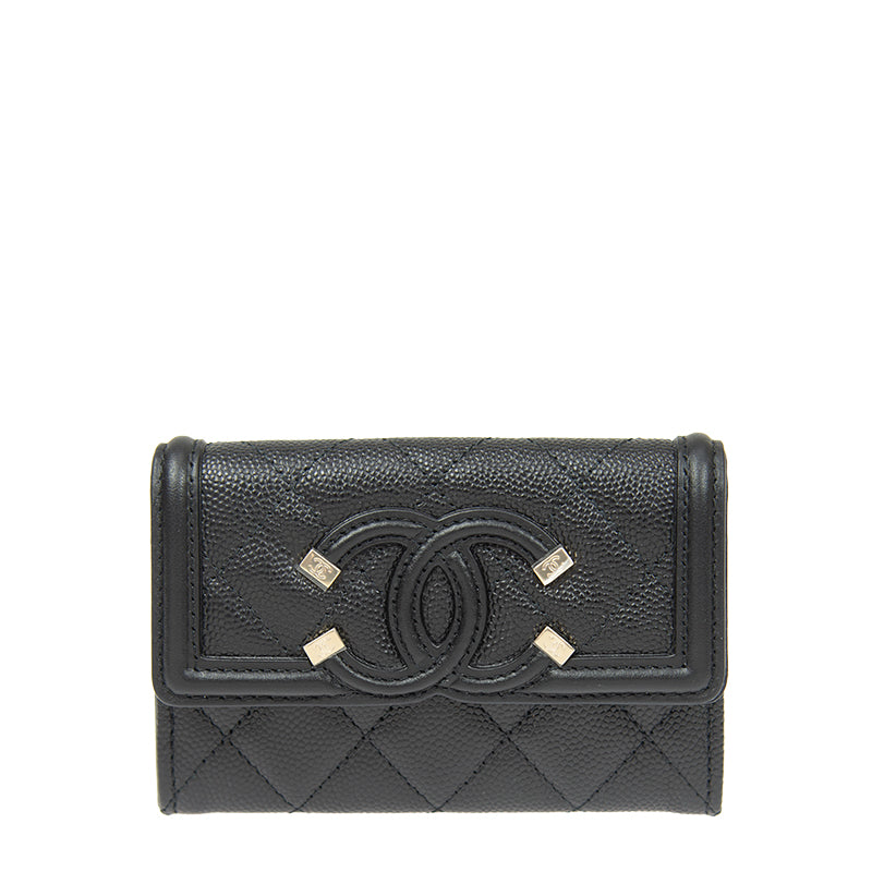 Chanel Short Button Wallet AP0305CBLKGP 4145