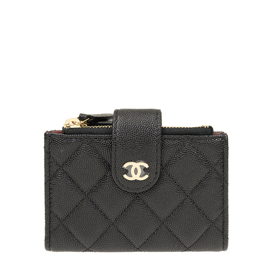 Chanel Short Button Wallet AP1928CBLKGP 3098