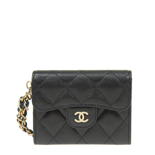 Chanel Short Button Wallet AP2075CBLKGP 3056
