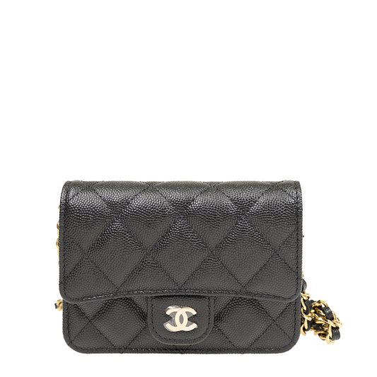 Chanel Short Button Wallet AP2727CBLKGP 3006