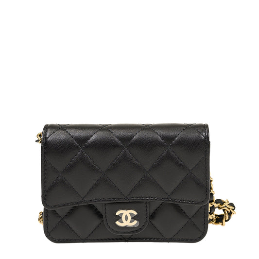 Chanel Short Button Wallet AP2727LBLKGP 3046