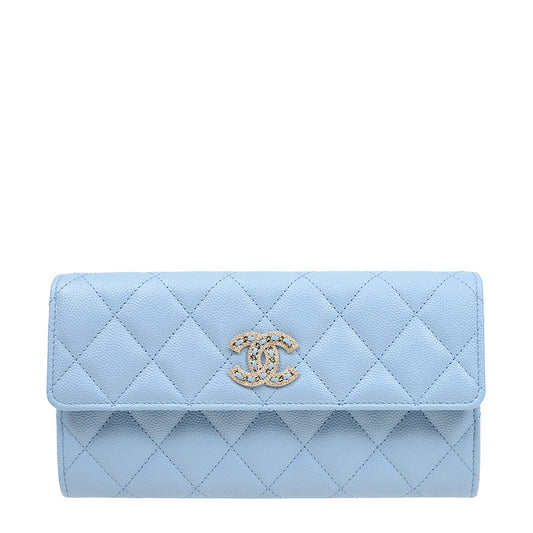 Chanel Long Button Wallet AP2740CLBLUGP 1780
