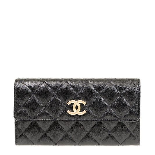 Chanel Long Button Wallet AP2961CBLKGP 1735