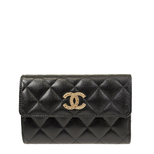 Chanel Long Button Wallet AP3051CBLKGP 1268
