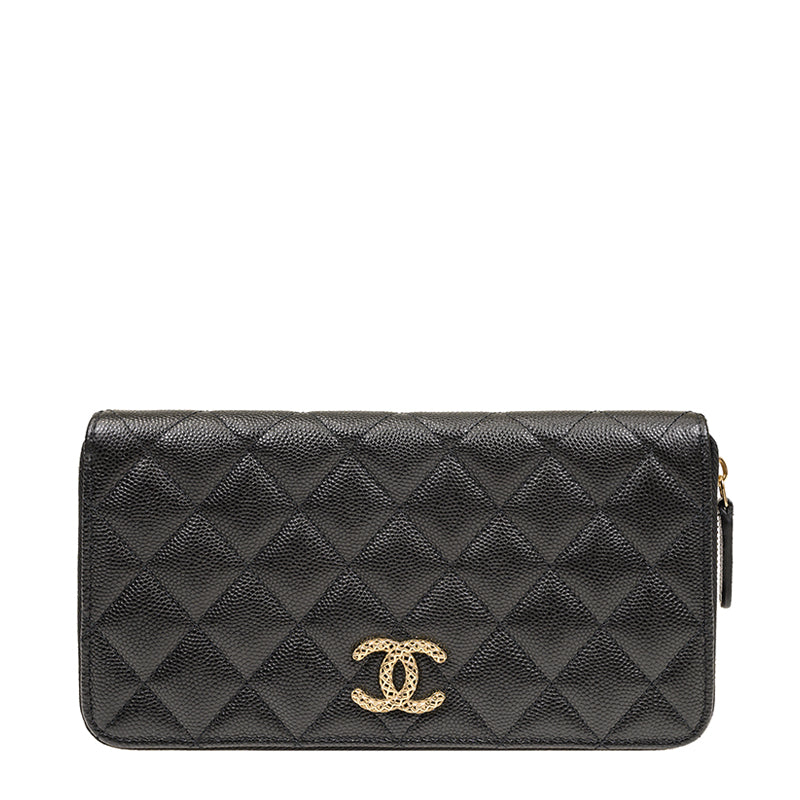 Chanel Long Zipper Wallet AP3181CBLKGP 1136