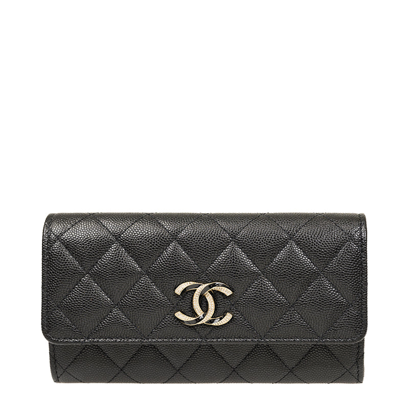 Chanel Long Button Wallet AP3339CBLKBKGP 2715