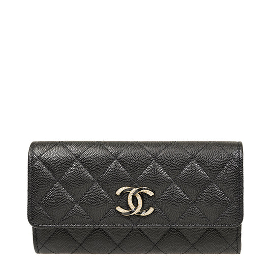 Chanel Long Button Wallet AP3339CBLKBKGP 2715