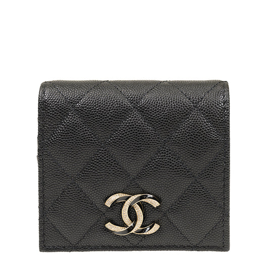 Chanel Short Button Wallet AP3341CBLKBKGP 1341