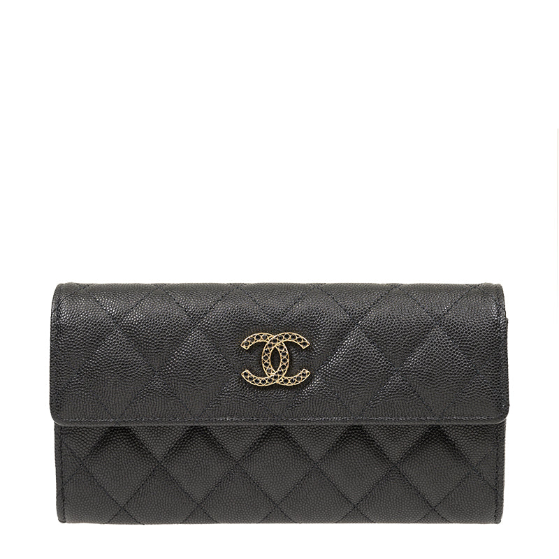 Chanel Long Button Wallet AP3396CBLKBKGP 1018