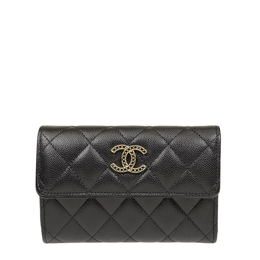 Chanel Short Button Wallet AP3398CBLKBKGP 2213