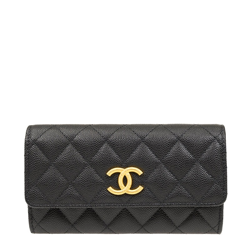 Chanel Long Button Wallet AP3520CBLKGP 1456