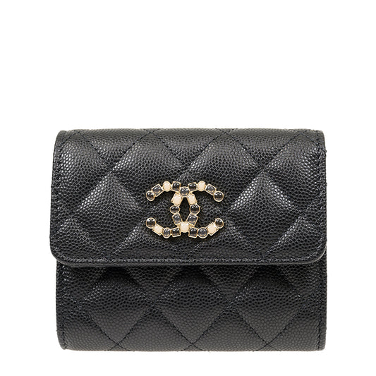 Chanel Short Button Wallet AP3604CBLKGP 1684