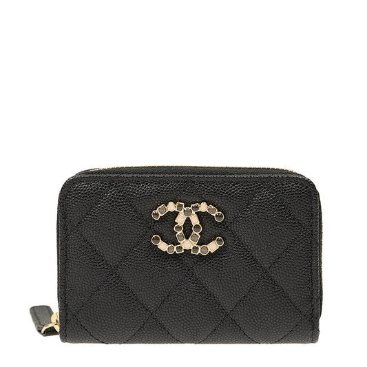Chanel Short Zipper Wallet AP3607CBLKGP 1222