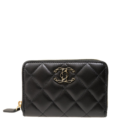 Chanel Short Zipper Wallet AP3625LBLKGP 1811